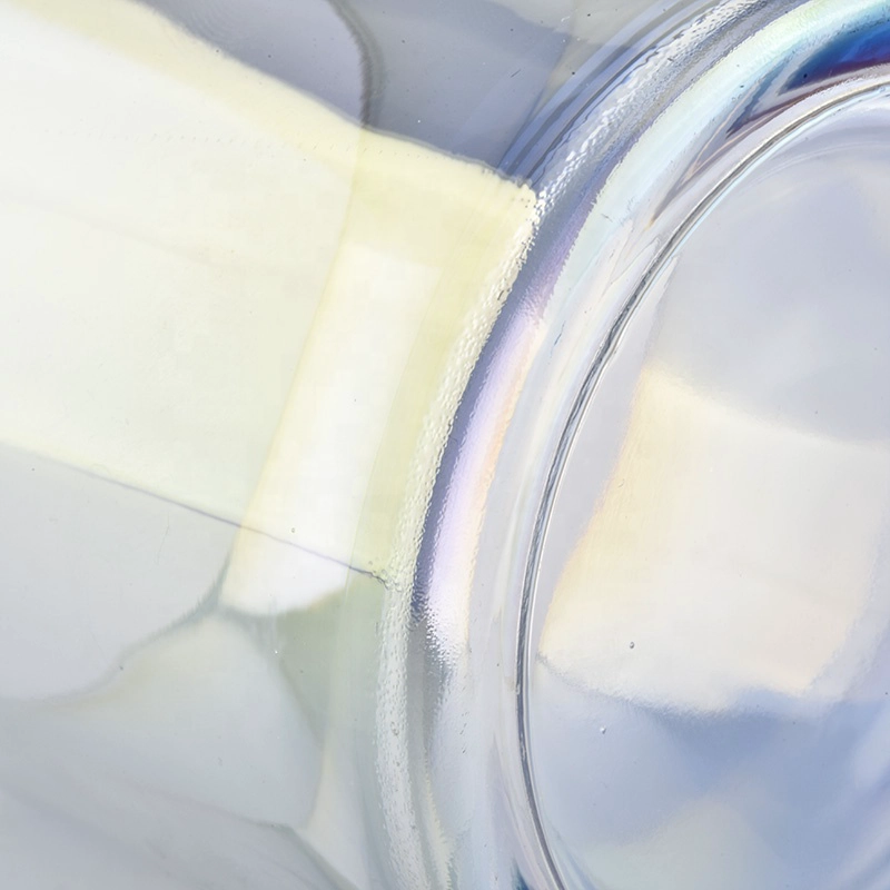 colorful iridescent white 10oz glass candle jars wholesale