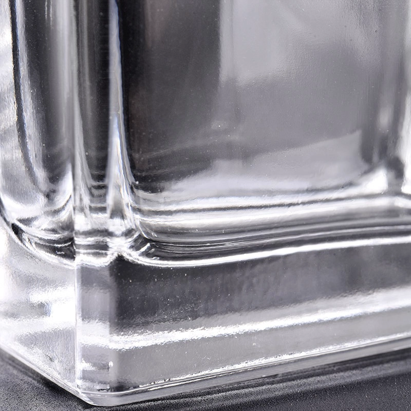 Vintage clear square glass container double wall perfume bottle wholesale