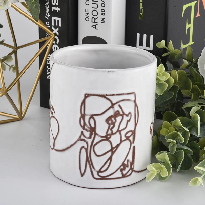 home decoration custom logo wedding decor ceramic candle jar