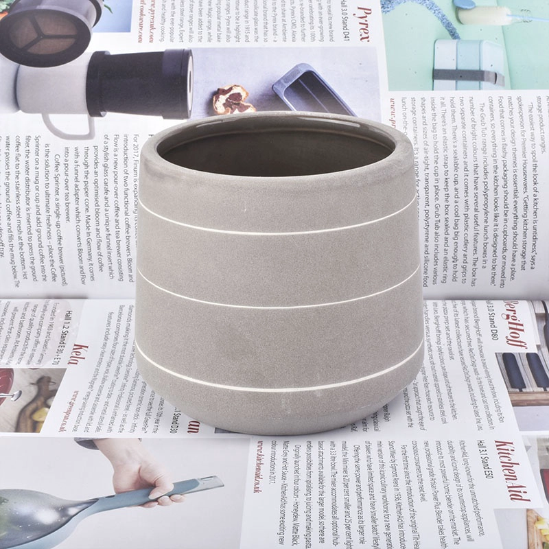 500ml Grey ceramic candle jar matte