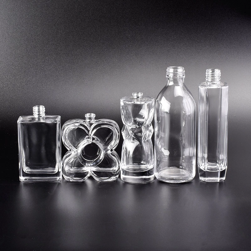 Vintage clear square glass container double perfume container wholesale