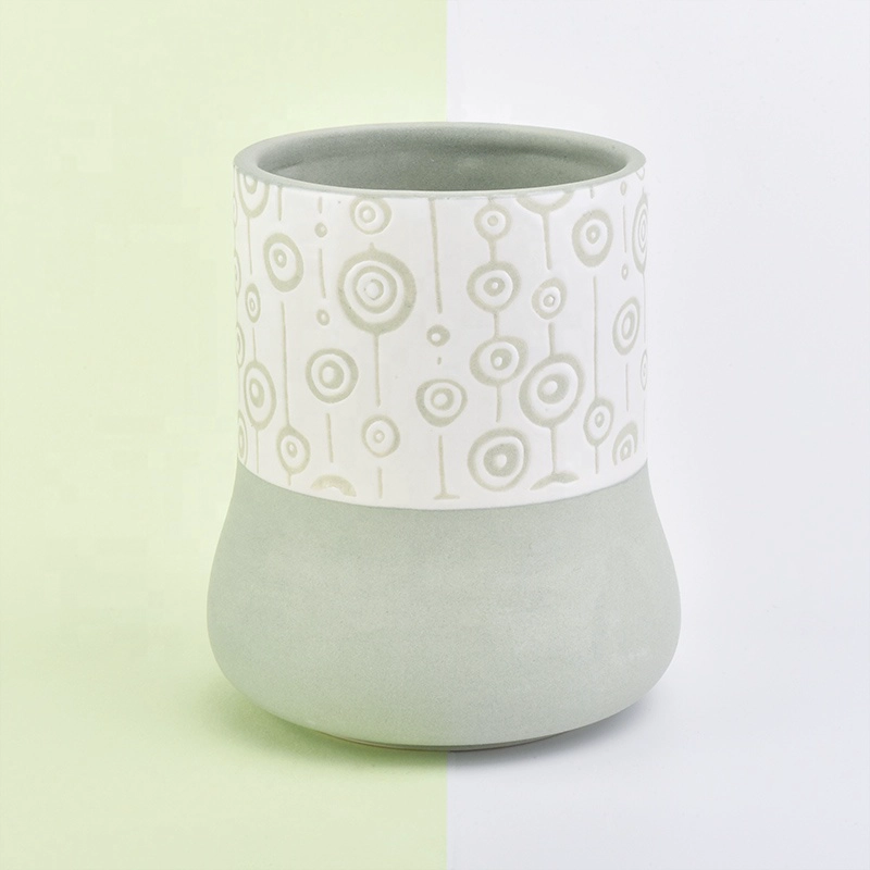 Personalized green glazed candle votive holder church ceramic jar wedding decoration in bulk