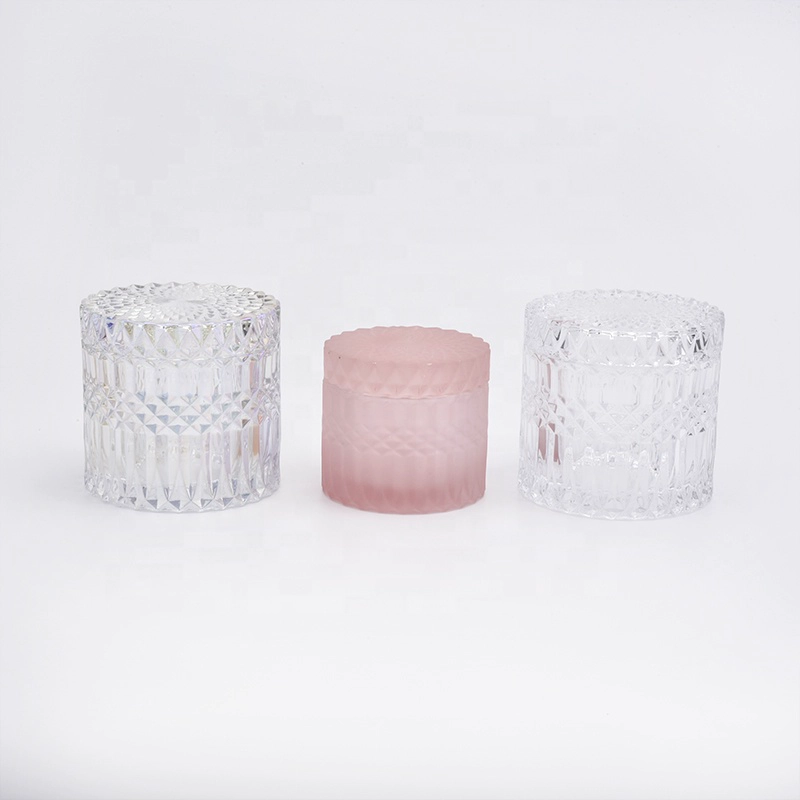 Matte candle container glass candle jars in bulk with lid