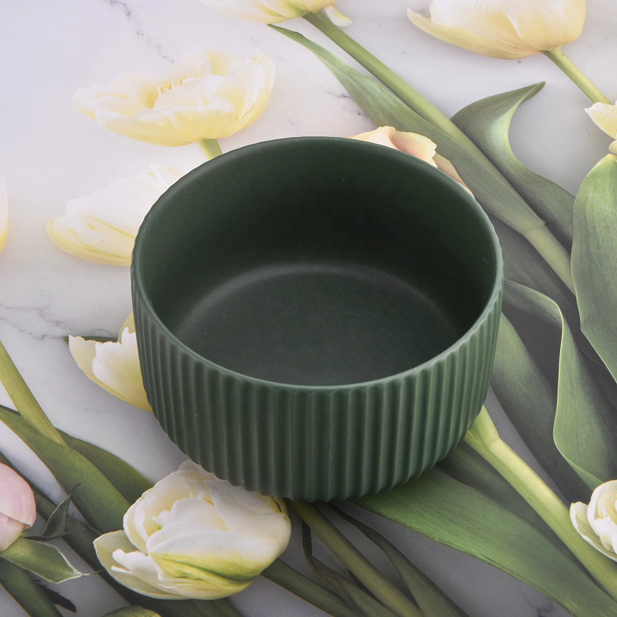 ecofirendly custom ceramic candle jars with pattern