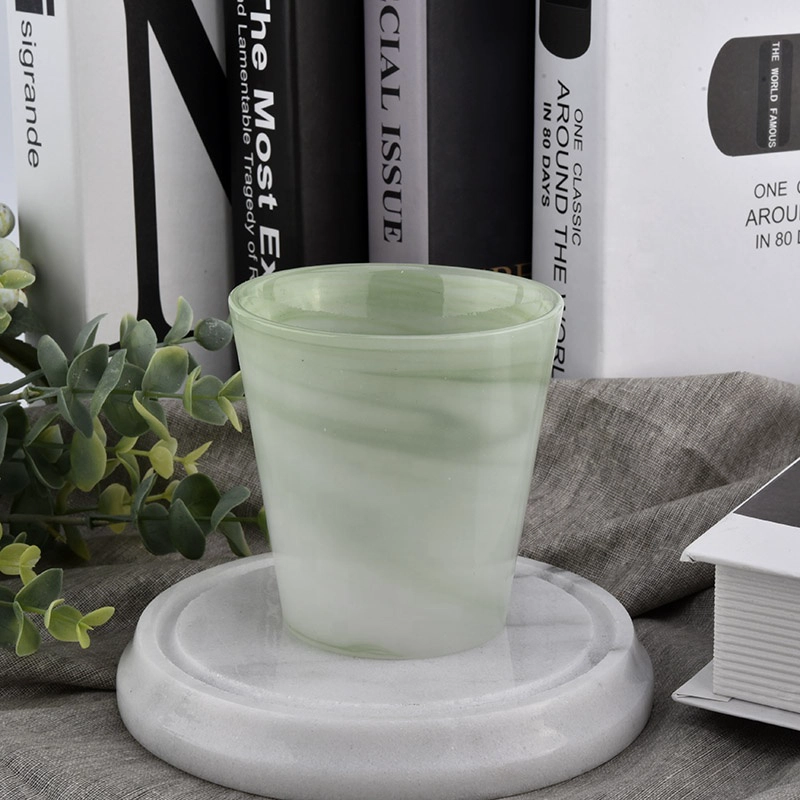 green material melted candle jars empty candle jar with luxury box decorative candle holder