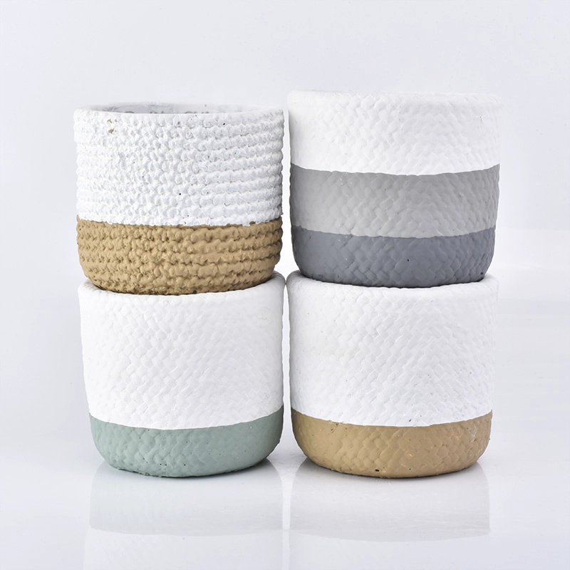 Gold candle jars customized concrete candle vessel in bulk