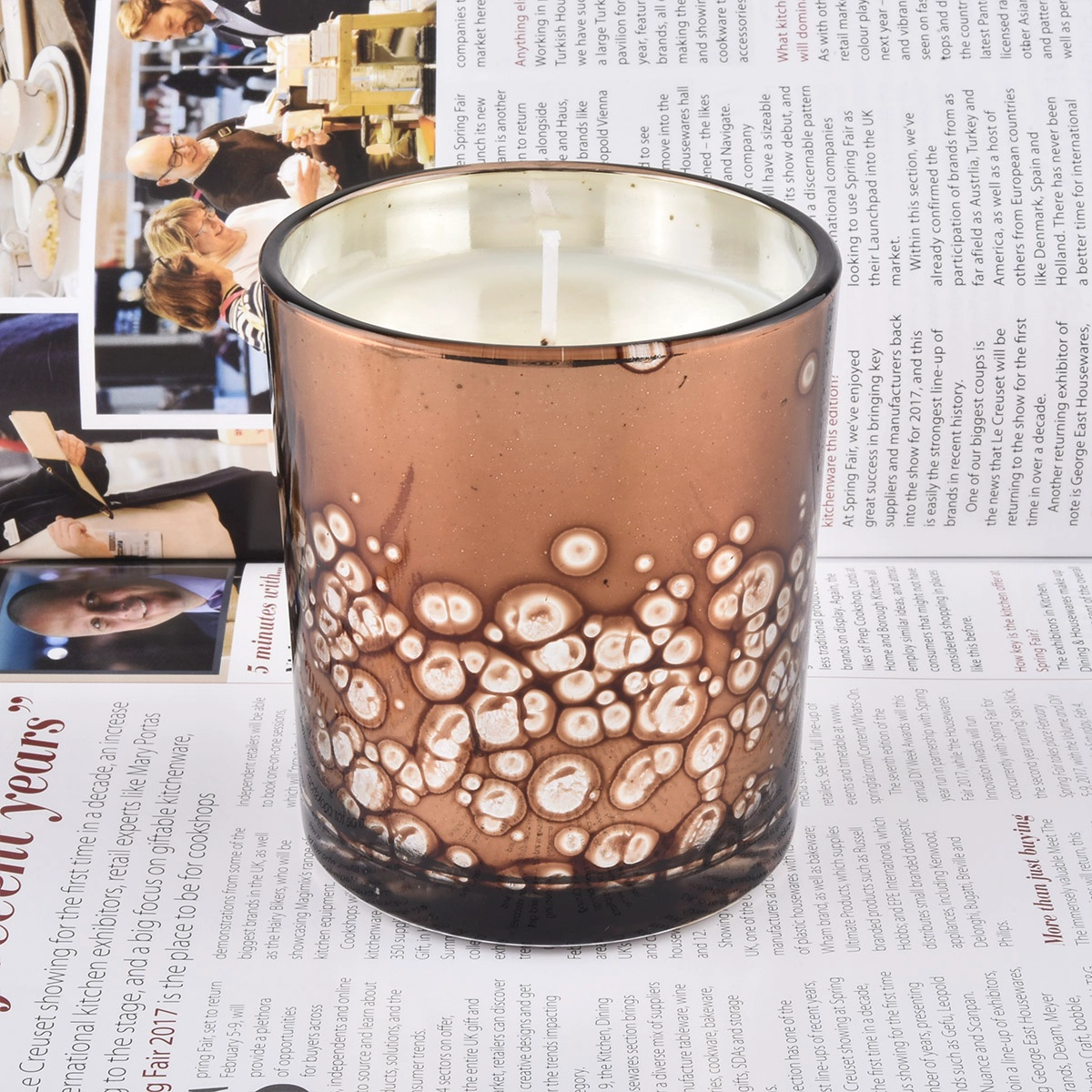 decorative glass candle jar with candle lids gold candle vessel