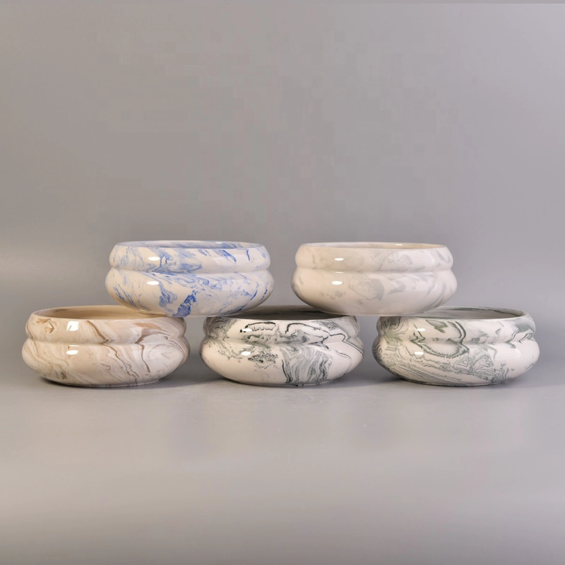 Scented colorful short round ceramic candle vessel home decor supplier