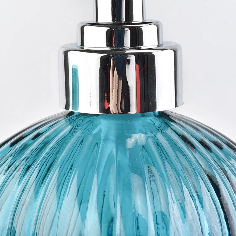 2pc Luxury striped blue glass bathroom shower accessory sets hotel wholesales