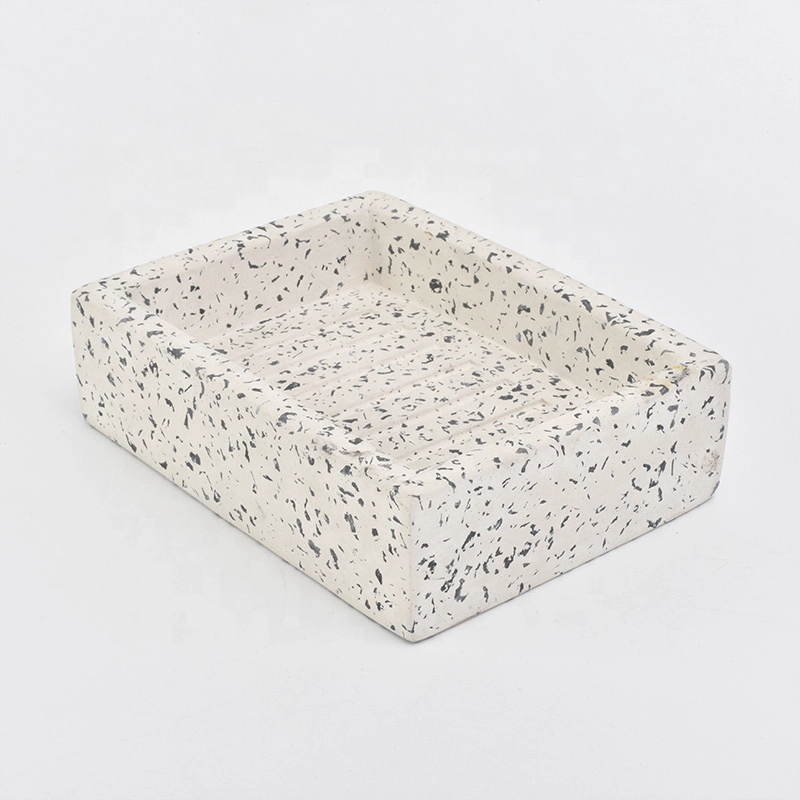 4ps Vanity marble cube concrete bathroom set soap dish toothbrush holder hotel decor