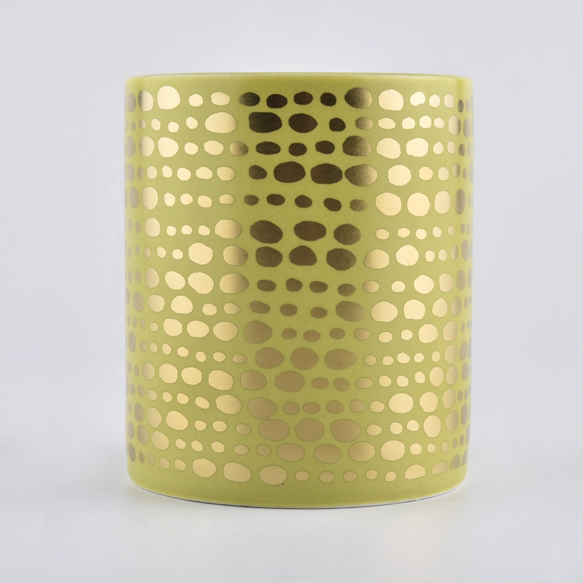 Hot selling bulk gold decorative unique ceramic candle jar for wedding
