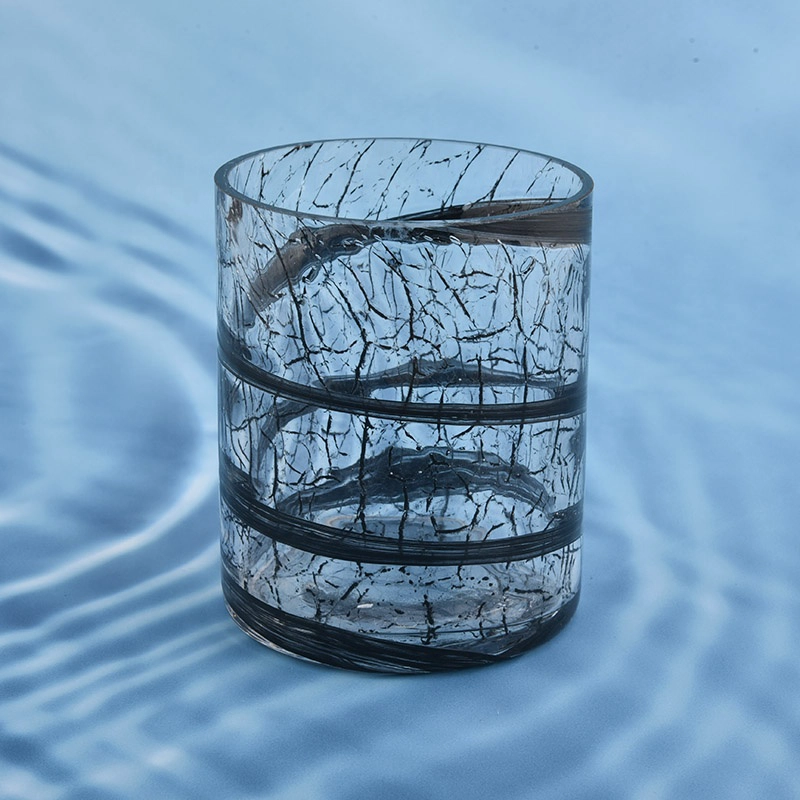 12oz matte straight glass candle holders with wooden lid elegant candle jars
