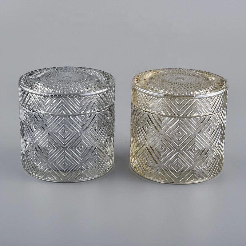 In bulk empty glass jar for candle and lid