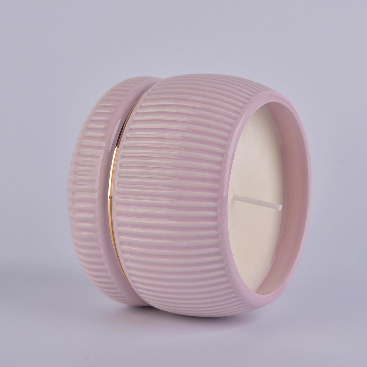 Sunny hot sales pink tea light ceramic candle jars in bulk 10oz