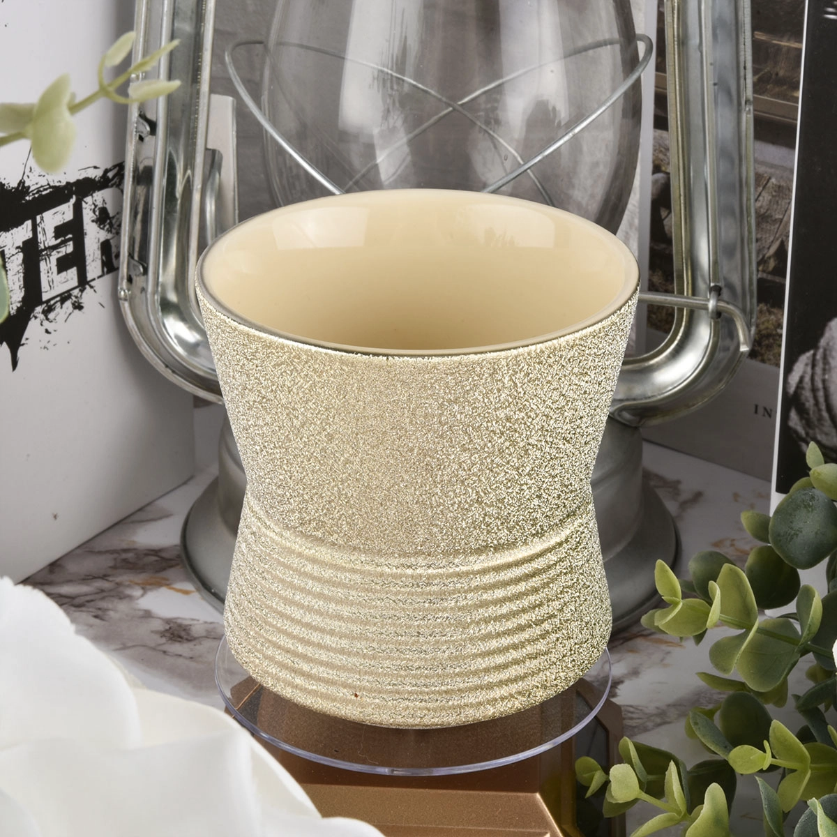 Luxury Ceramic Candle Jars With Decal For Home Decoration