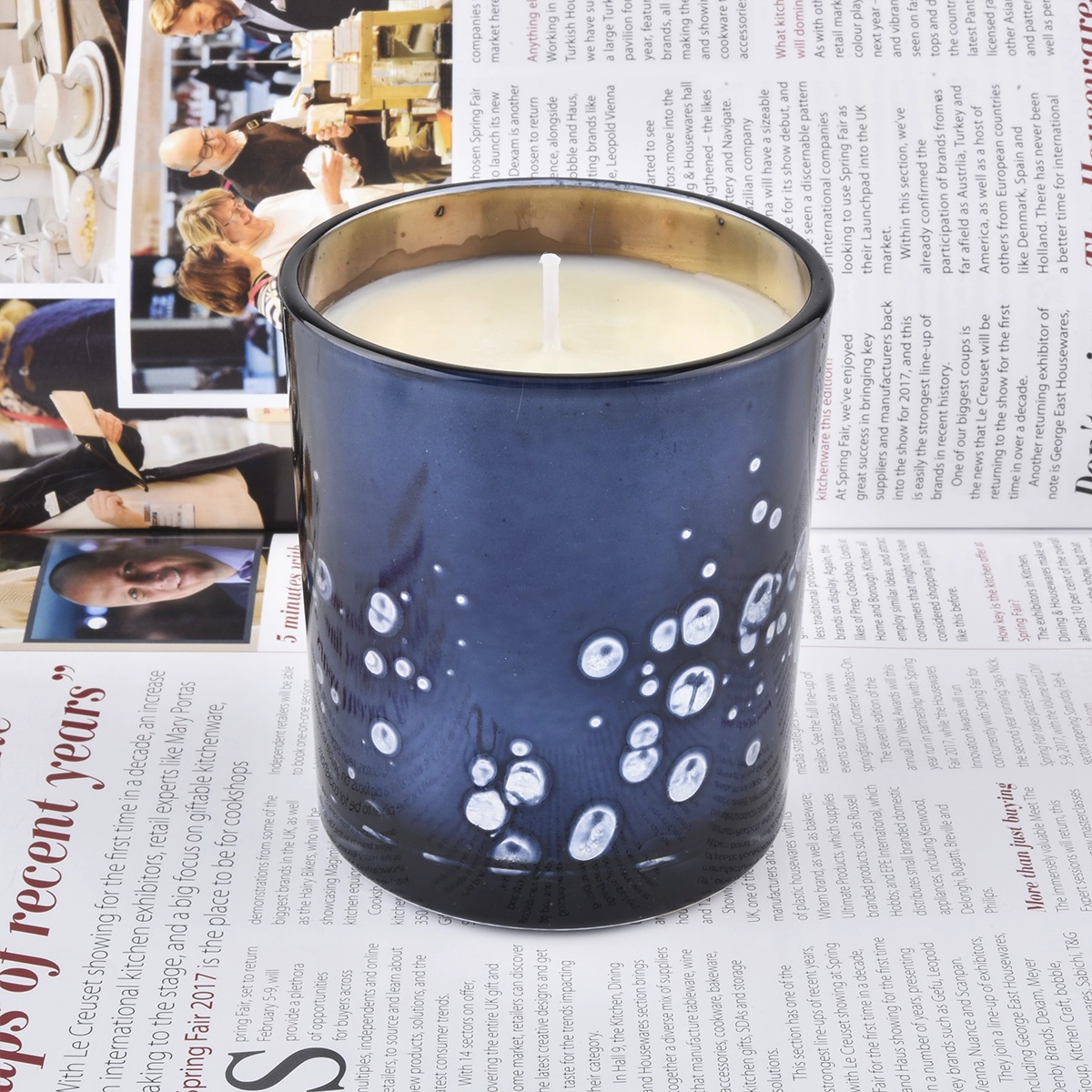 blue bubble candle holder electroplating with custom logo