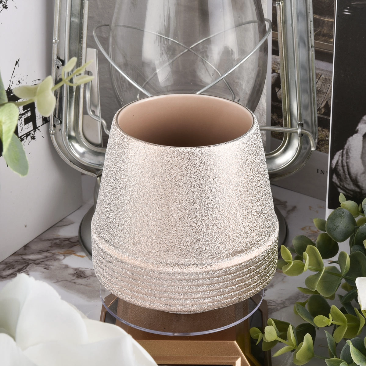 16oz Round glossy glazing ceramic candle jars wholesaler
