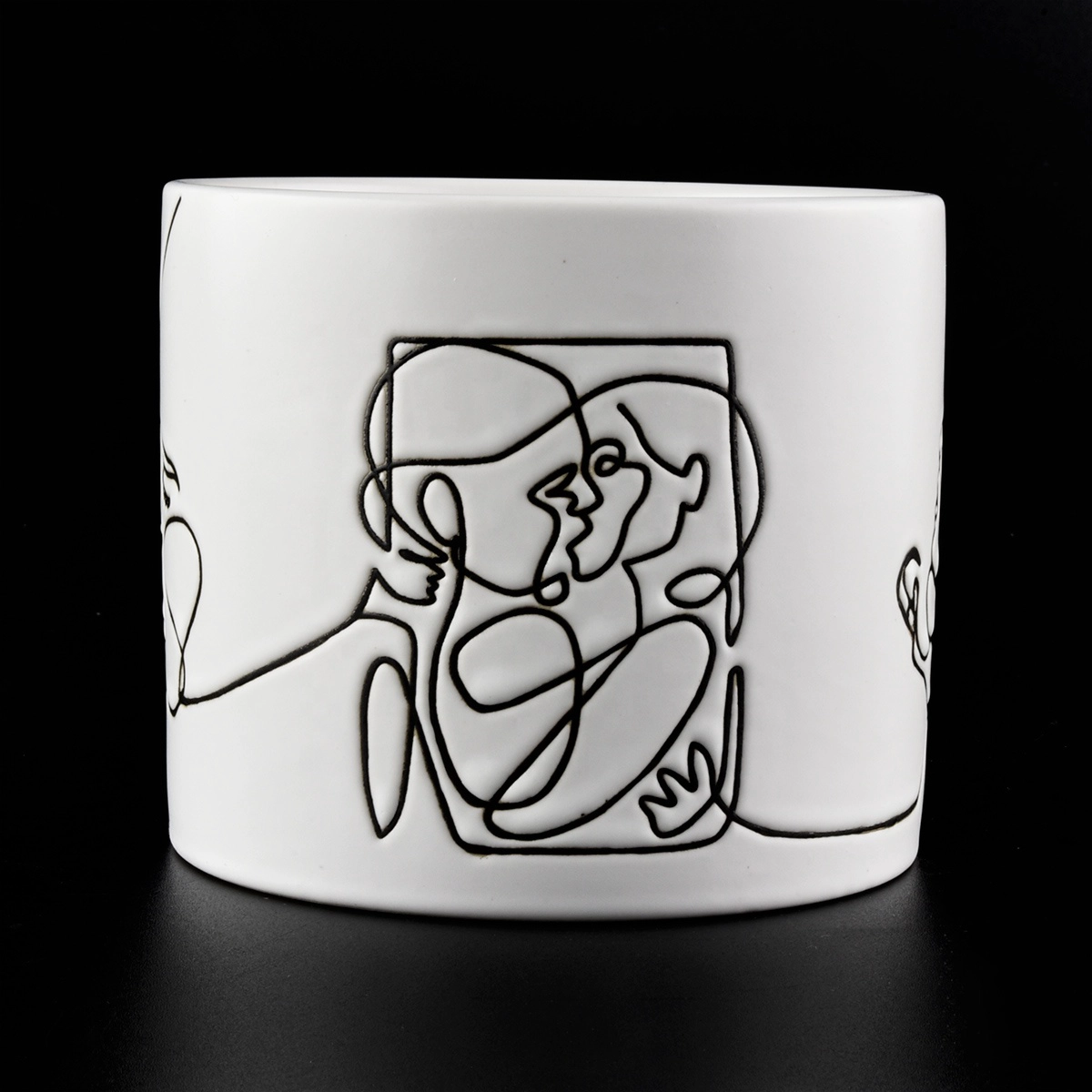 Hot custom logo matte white home decoration ceramic jars