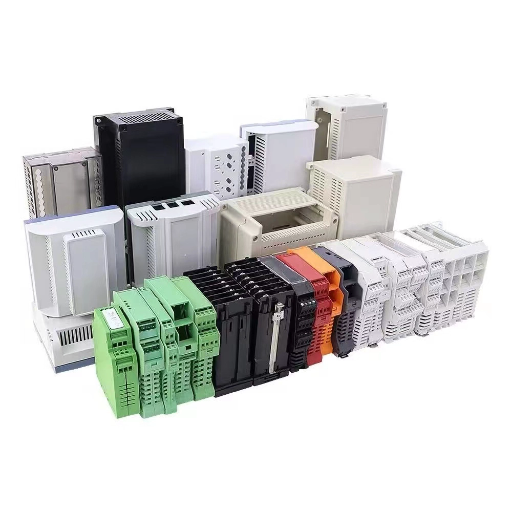 AK-DR-Series Din Rail Enclosure Nylon PC ABS Flame Resistance UL94V0 Terminal Block Industrial Control Plc Box