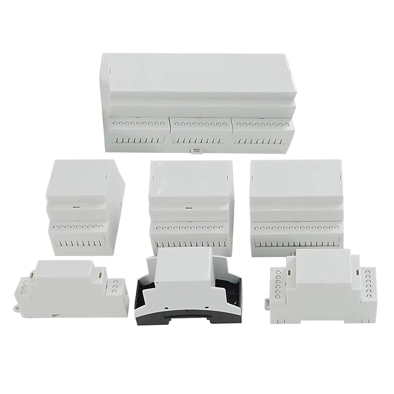 AK-DR-Series Din Rail Enclosure Nylon PC ABS Flame Resistance UL94V0 Terminal Block Industrial Control Plc Box