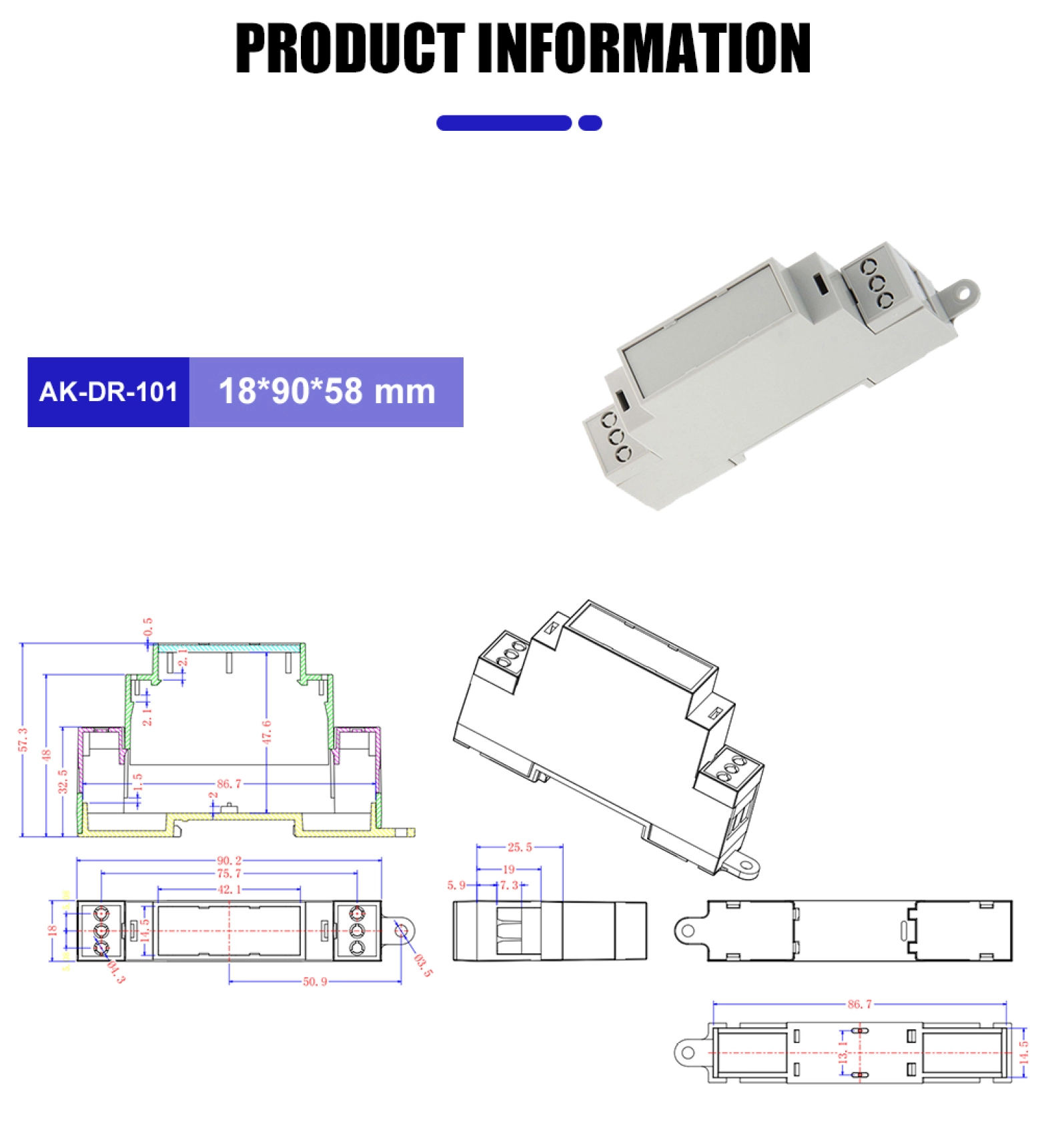 PC Terminal Block Connector PCB Halter DIN RAIL GEGEBOLUCHE ENDAHME MODULARE KLASTE KOSTE FÜR PCB -Klemmenblöcke