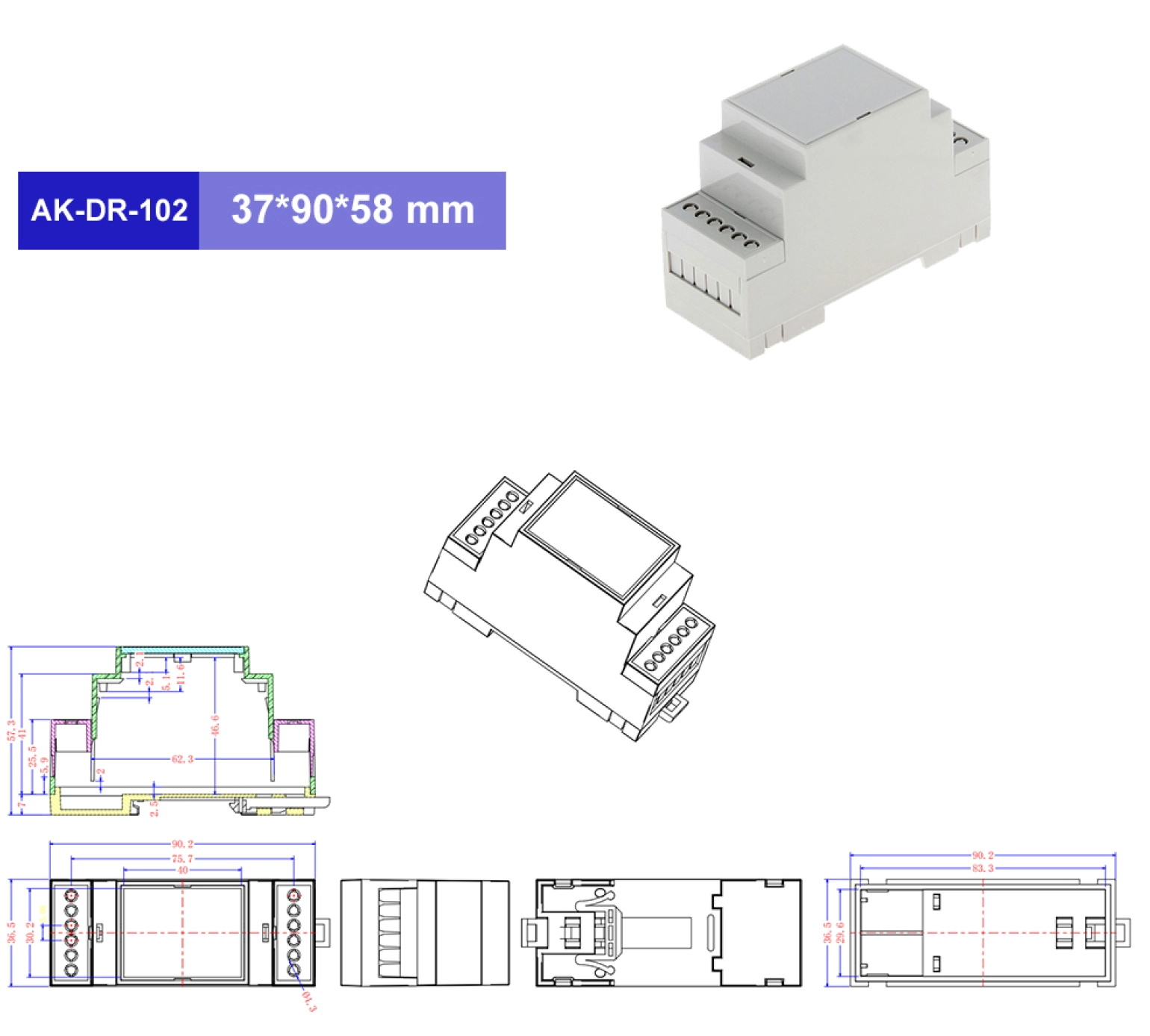 PC Terminal Block Connector PCB Halter DIN RAIL GEGEBOLUCHE ENDAHME MODULARE KLASTE KOSTE FÜR PCB -Klemmenblöcke