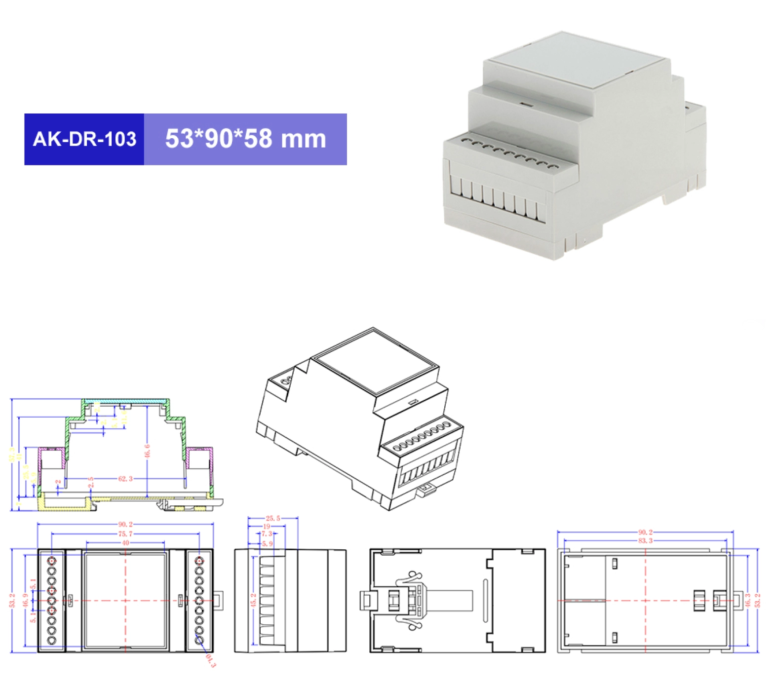 PC Terminal Block Connector PCB Halter DIN RAIL GEGEBOLUCHE ENDAHME MODULARE KLASTE KOSTE FÜR PCB -Klemmenblöcke