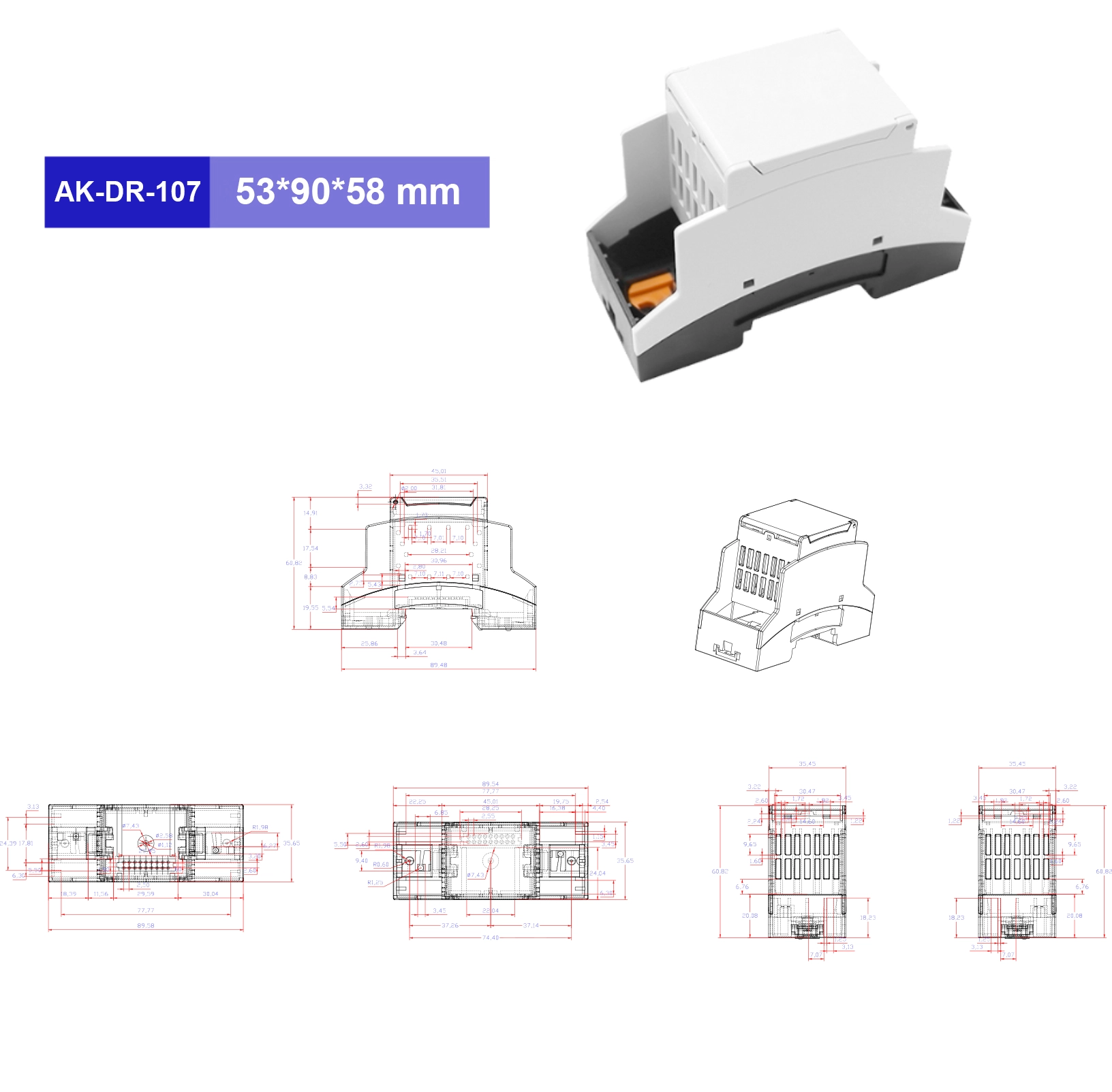 PC Terminal Block Connector PCB Halter DIN RAIL GEGEBOLUCHE ENDAHME MODULARE KLASTE KOSTE FÜR PCB -Klemmenblöcke
