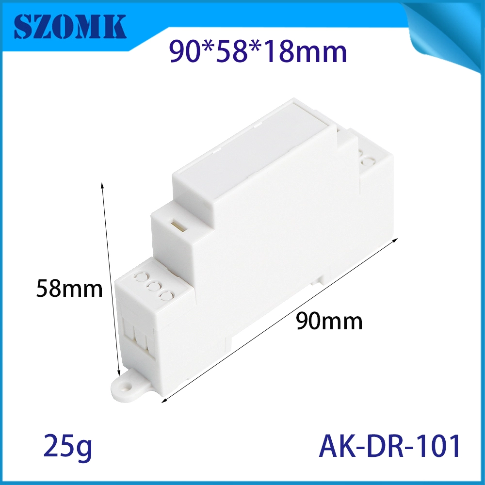 China 90*58*18MM AK-DR-101 PC Din Rail Plc Enclosure Conrtol Box Terminals PCB Box Din Rail Enclosure Plastic manufacturer