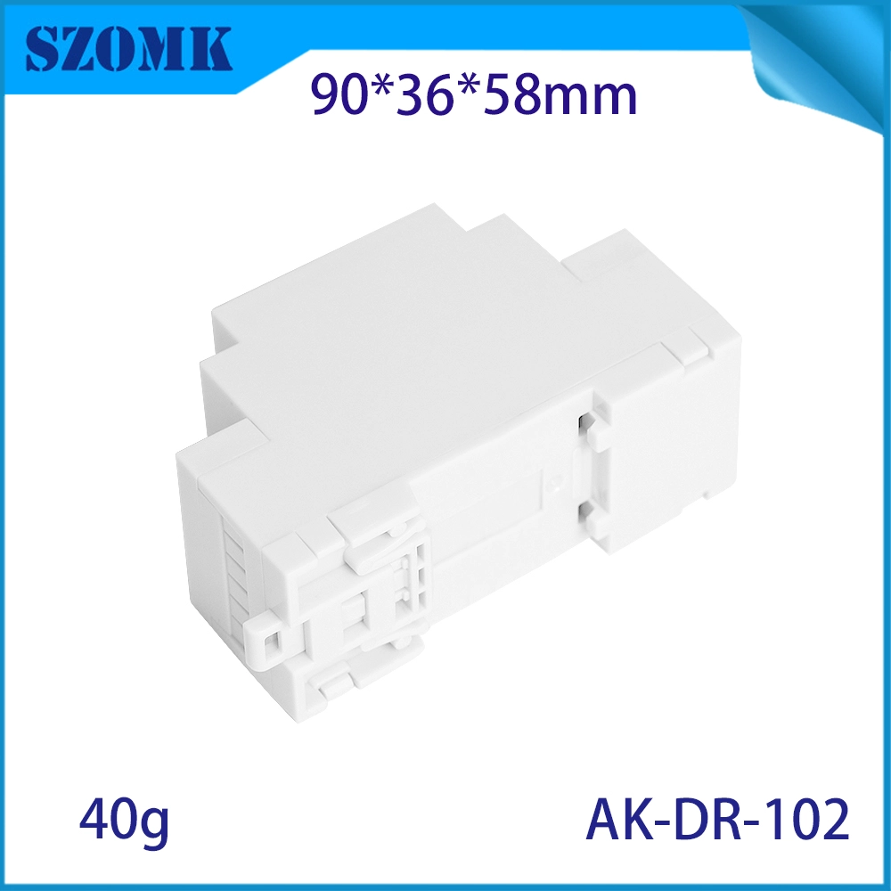 90 * 58 * 36 mm AK-DR-102 PC-DIN-Schienengehäuse 6-Punkt-Arbeitsplatinengehäuse Kunststoff-DIN-Schienengehäuse