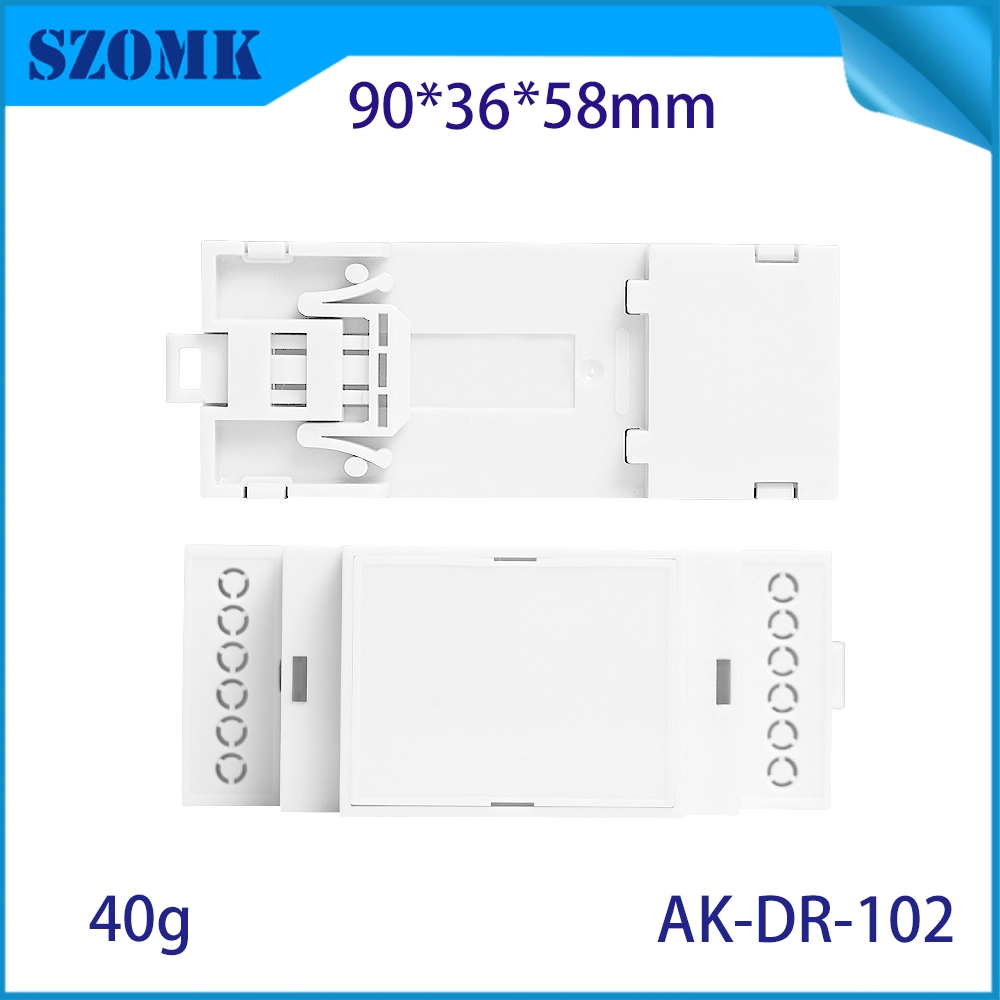 90 * 58 * 36 mm AK-DR-102 PC-DIN-Schienengehäuse 6-Punkt-Arbeitsplatinengehäuse Kunststoff-DIN-Schienengehäuse