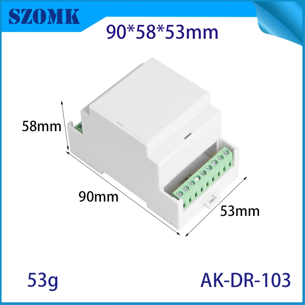 China 90*58*53mm AK-DR-103 Din Rail Mounted Enclosures Pcb Circuit Breaker 18 Terminal Plastic Din Rail Enclosures manufacturer