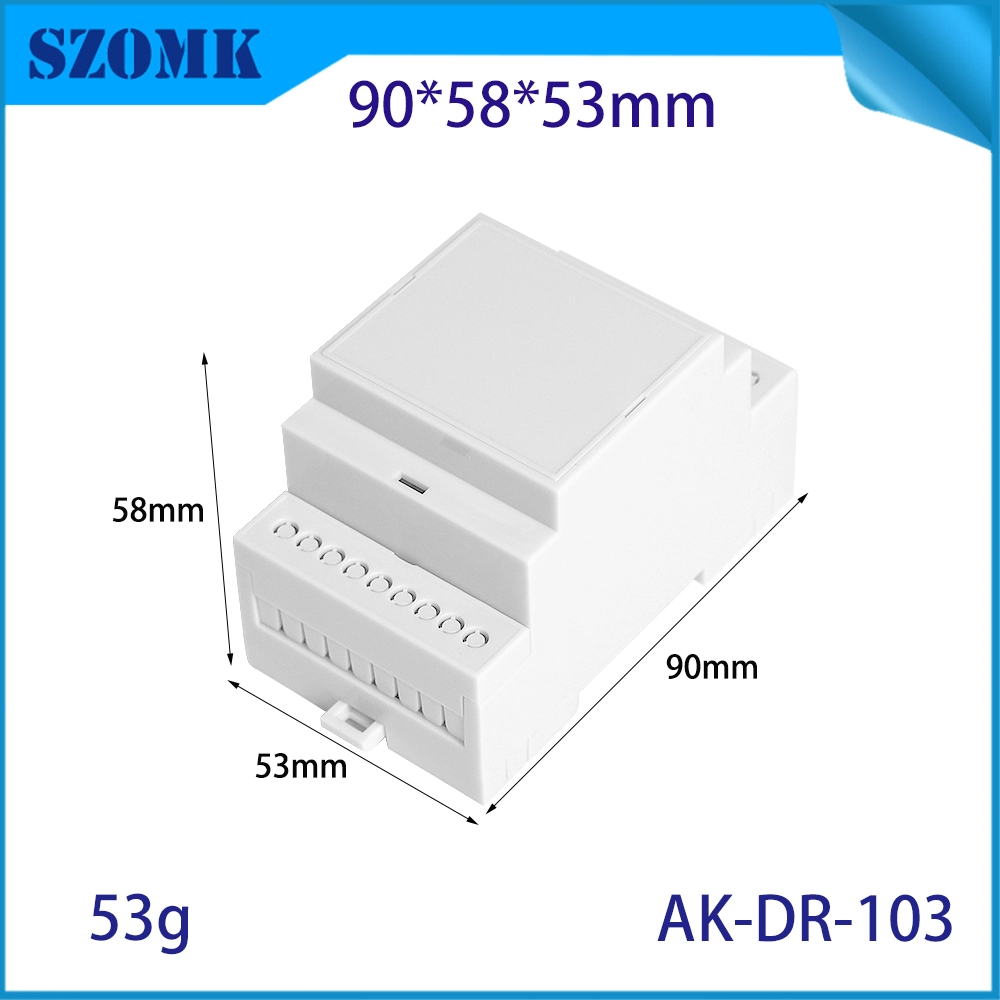 90*58*53mm AK-DR-103 din gabinetes montados em trilho pcb disjuntor 18 terminais plásticos din rail cercos