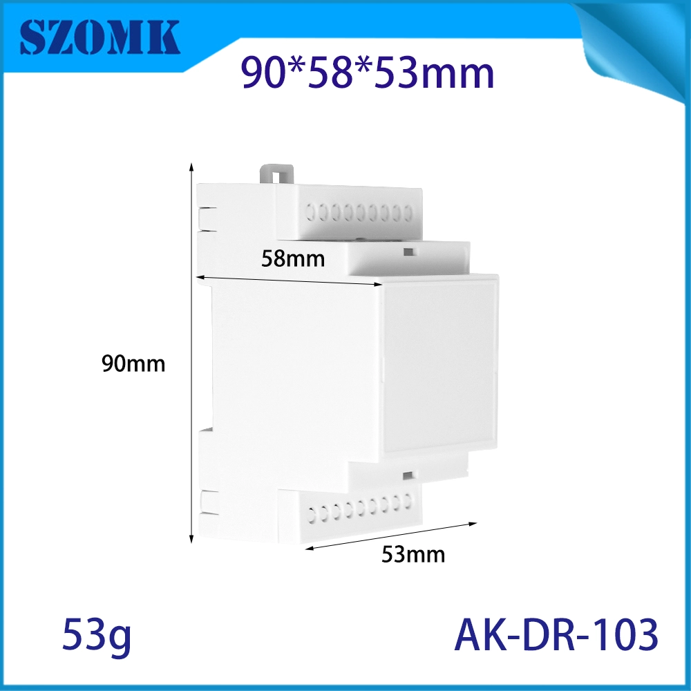 90*58*53mm AK-DR-103 din gabinetes montados em trilho pcb disjuntor 18 terminais plásticos din rail cercos