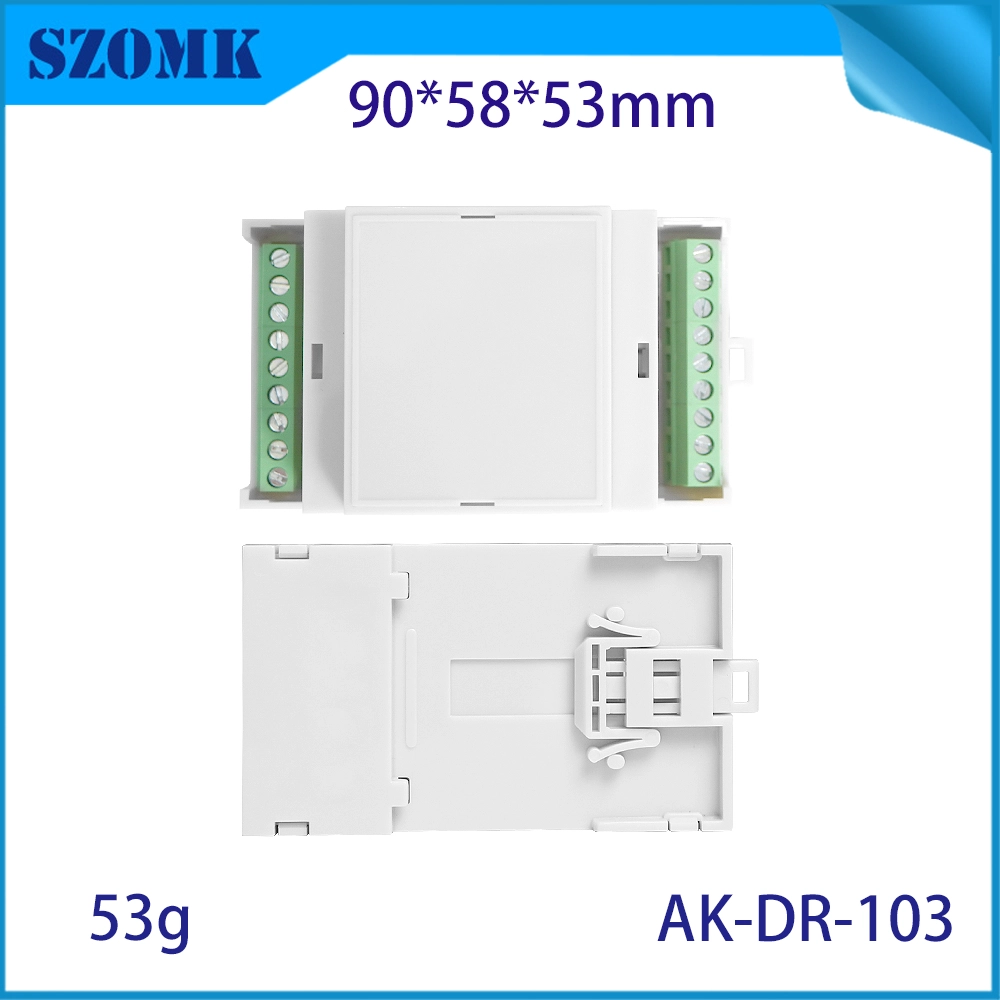90*58*53mm AK-DR-103 din gabinetes montados em trilho pcb disjuntor 18 terminais plásticos din rail cercos