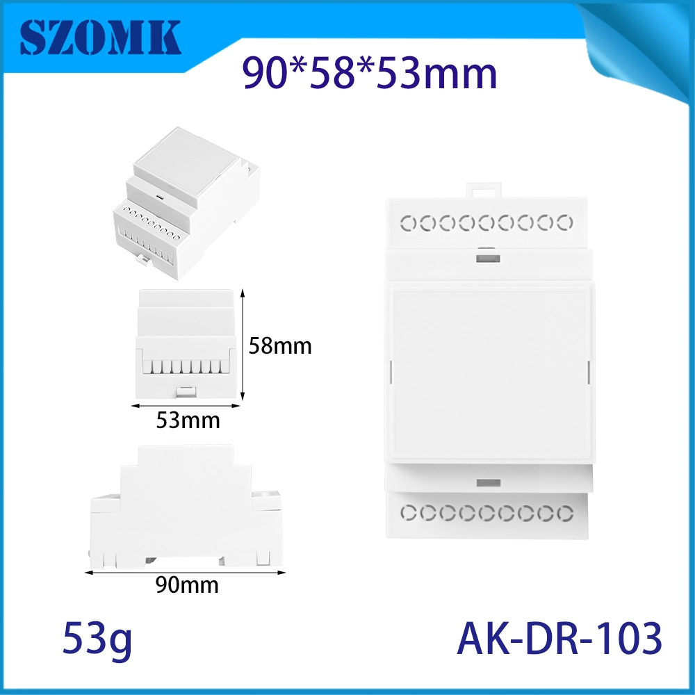 90*58*53mm AK-DR-103 din gabinetes montados em trilho pcb disjuntor 18 terminais plásticos din rail cercos