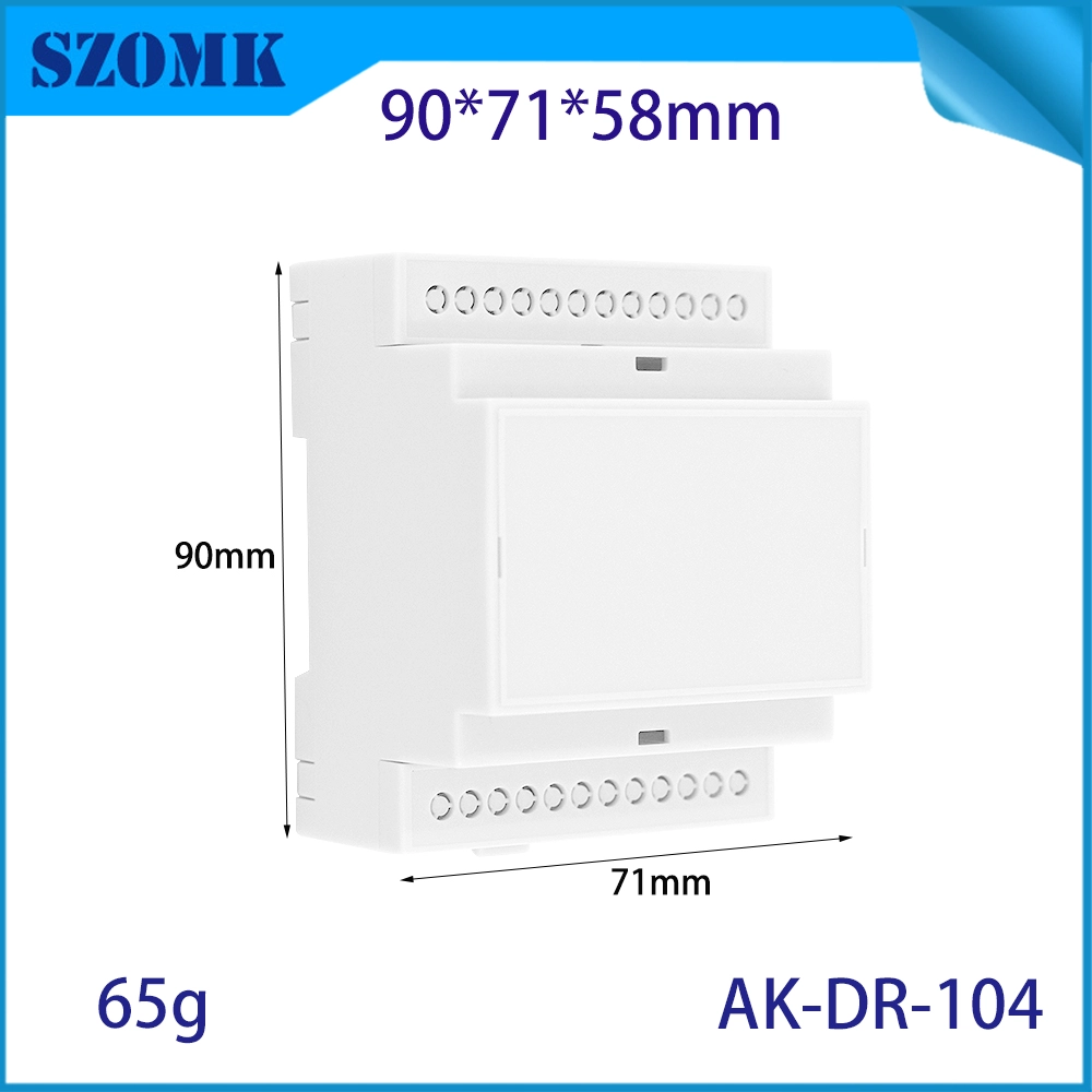 China 90*71*58MM AK-DR-104 Plastic PCB Din Rail Enclosure With Terminals 24 Points Works Din Rail Mount Multi-Board Box manufacturer