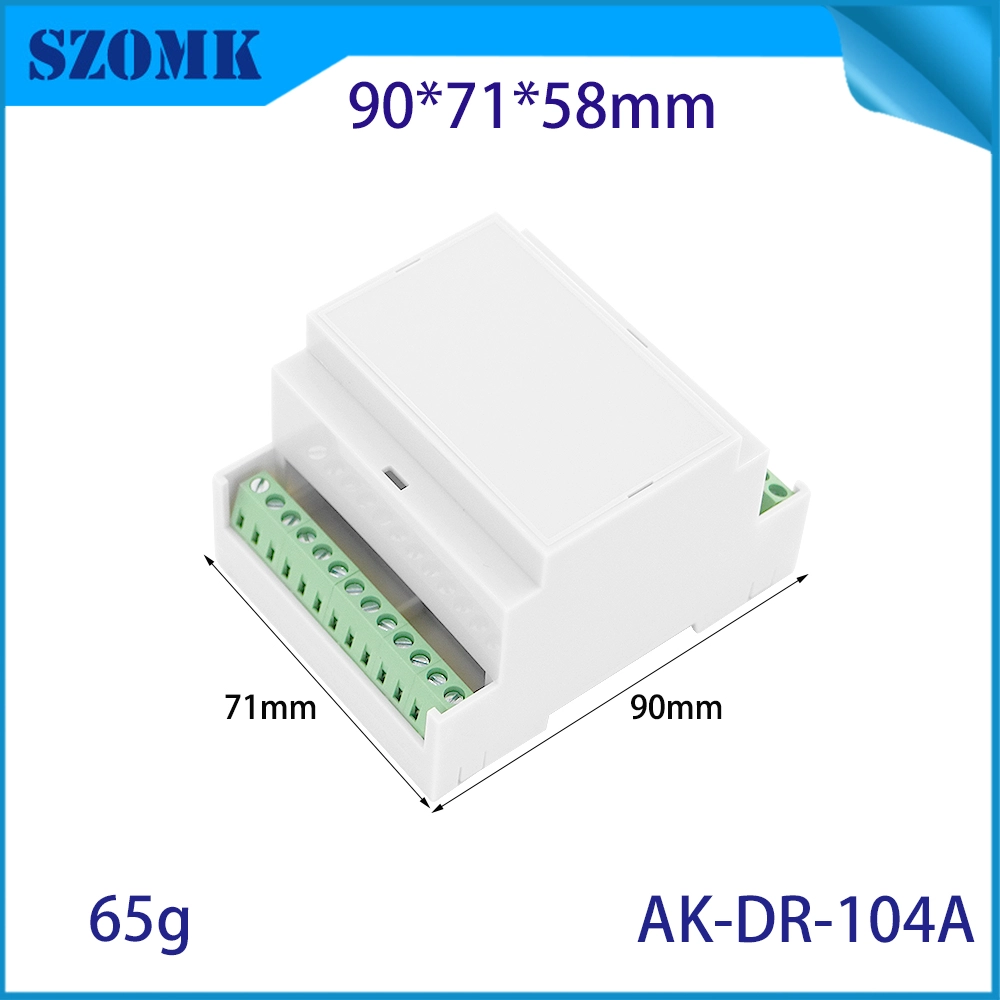 90*71*58MM AK-DR-104 Plastic PCB Din Rail Enclosure With Terminals 24 Points Works Din Rail Mount Multi-Board Box