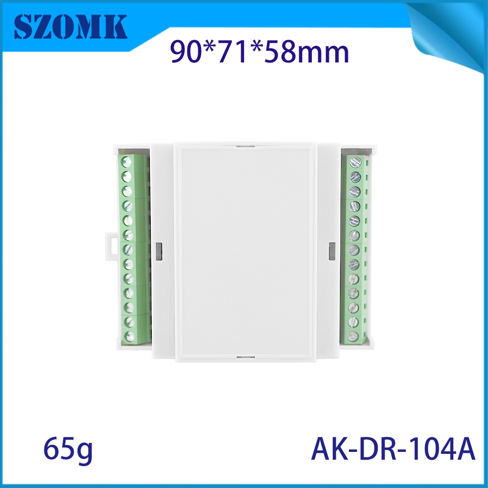 90*71*58MM AK-DR-104 Plastic PCB Din Rail Enclosure With Terminals 24 Points Works Din Rail Mount Multi-Board Box