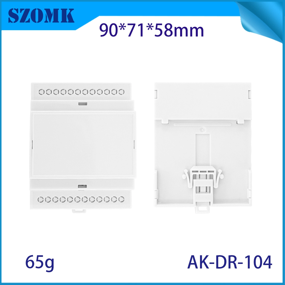 90*71*58MM AK-DR-104 Plastic PCB Din Rail Enclosure With Terminals 24 Points Works Din Rail Mount Multi-Board Box
