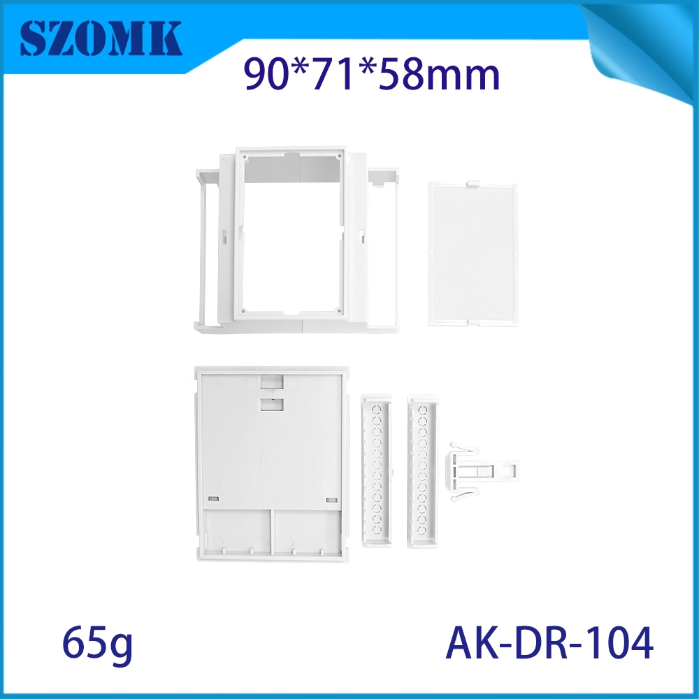 90*71*58MM AK-DR-104 Plastic PCB Din Rail Enclosure With Terminals 24 Points Works Din Rail Mount Multi-Board Box