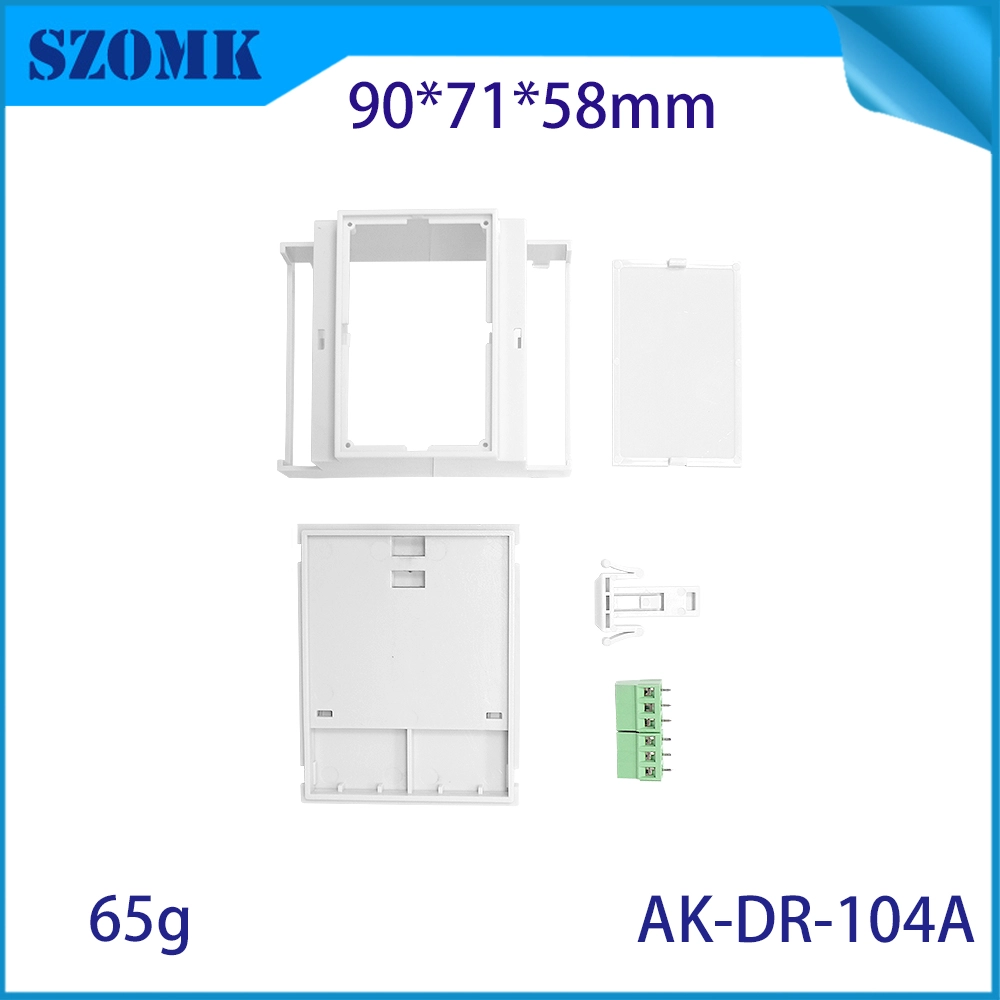 90*71*58MM AK-DR-104 Plastic PCB Din Rail Enclosure With Terminals 24 Points Works Din Rail Mount Multi-Board Box