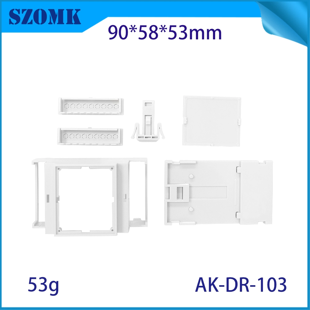 90*58*53mm AK-DR-103 din gabinetes montados em trilho pcb disjuntor 18 terminais plásticos din rail cercos