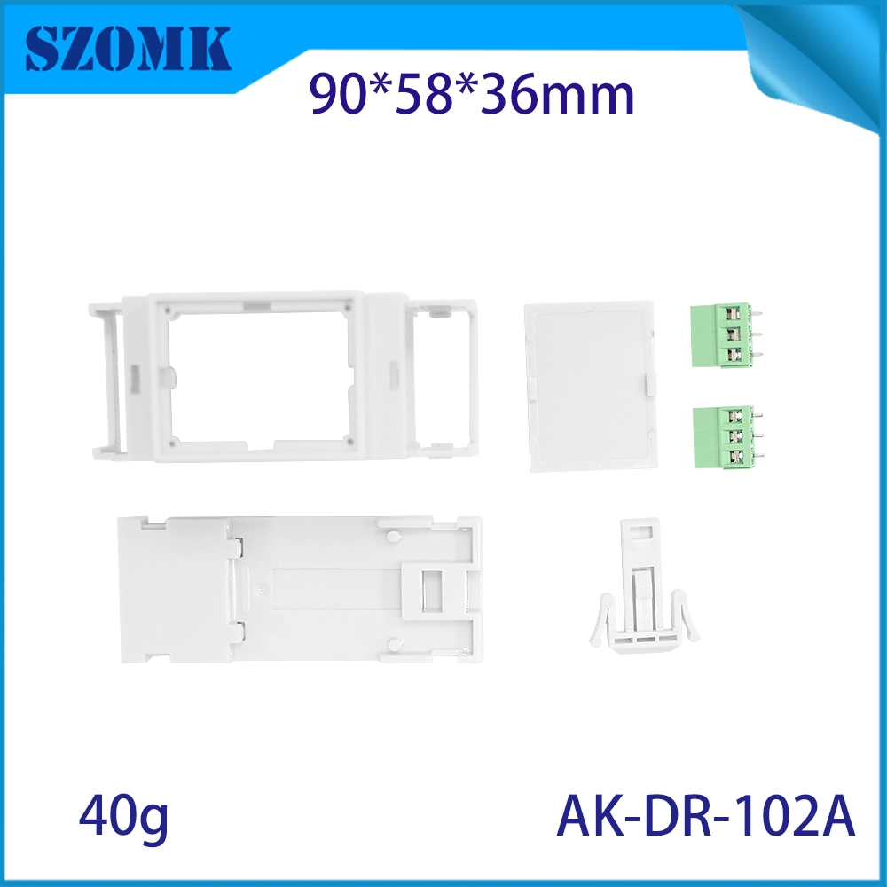 90 * 58 * 36 mm AK-DR-102 PC-DIN-Schienengehäuse 6-Punkt-Arbeitsplatinengehäuse Kunststoff-DIN-Schienengehäuse