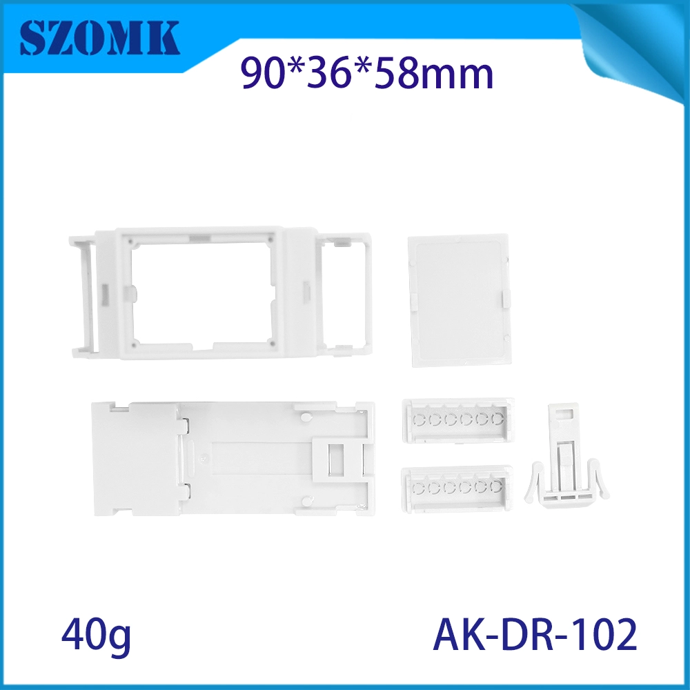 90 * 58 * 36 mm AK-DR-102 PC-DIN-Schienengehäuse 6-Punkt-Arbeitsplatinengehäuse Kunststoff-DIN-Schienengehäuse