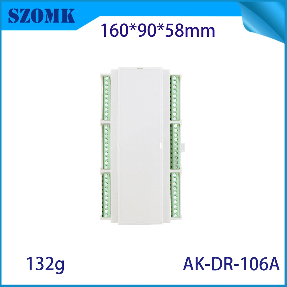 160*90*58MM AK-DR-106 Connettori su guida Din Pc Montaggio su guida Din Modulo a vite Adattatore Morsettiera in plastica su guida Din Box