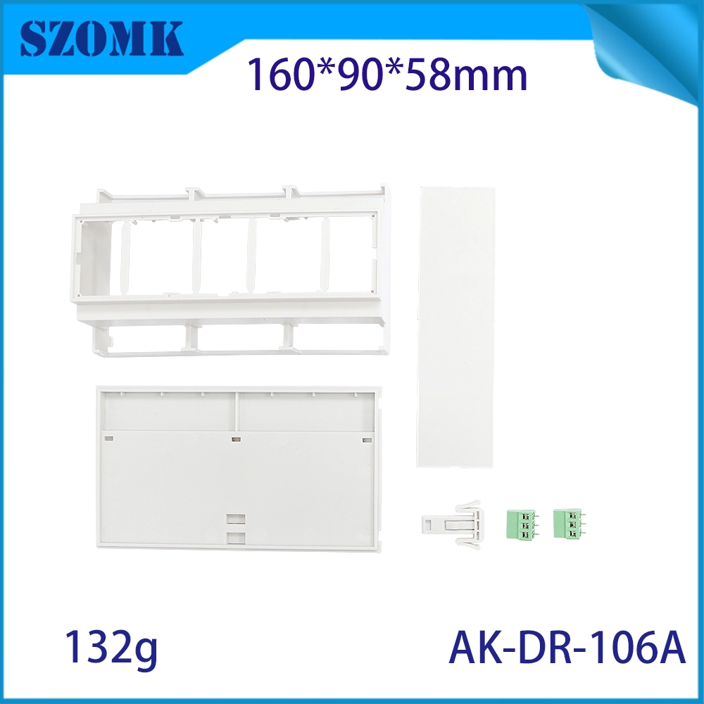 160*90*58MM AK-DR-106 Connettori su guida Din Pc Montaggio su guida Din Modulo a vite Adattatore Morsettiera in plastica su guida Din Box