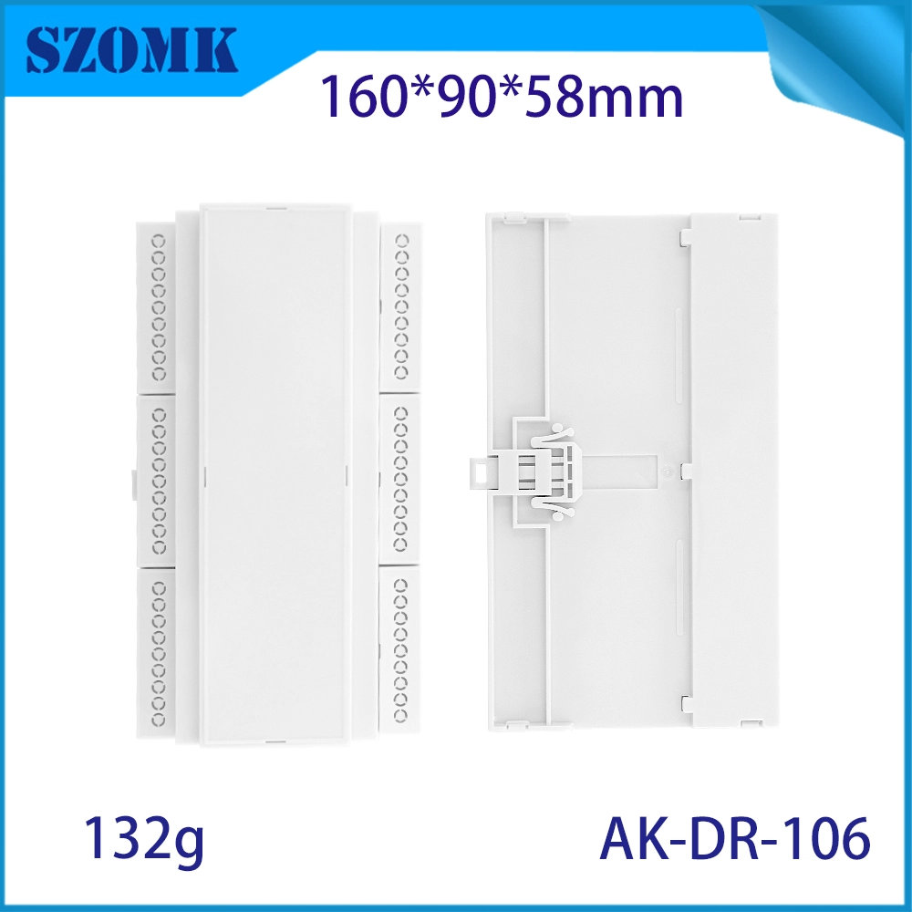 160*90*58MM AK-DR-106 Connettori su guida Din Pc Montaggio su guida Din Modulo a vite Adattatore Morsettiera in plastica su guida Din Box