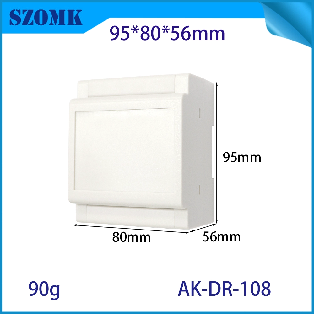 95*80*56mm AK-DR-108 전기 PLC 제어 상자 플라스틱 ABS DIN 레일 인클로저