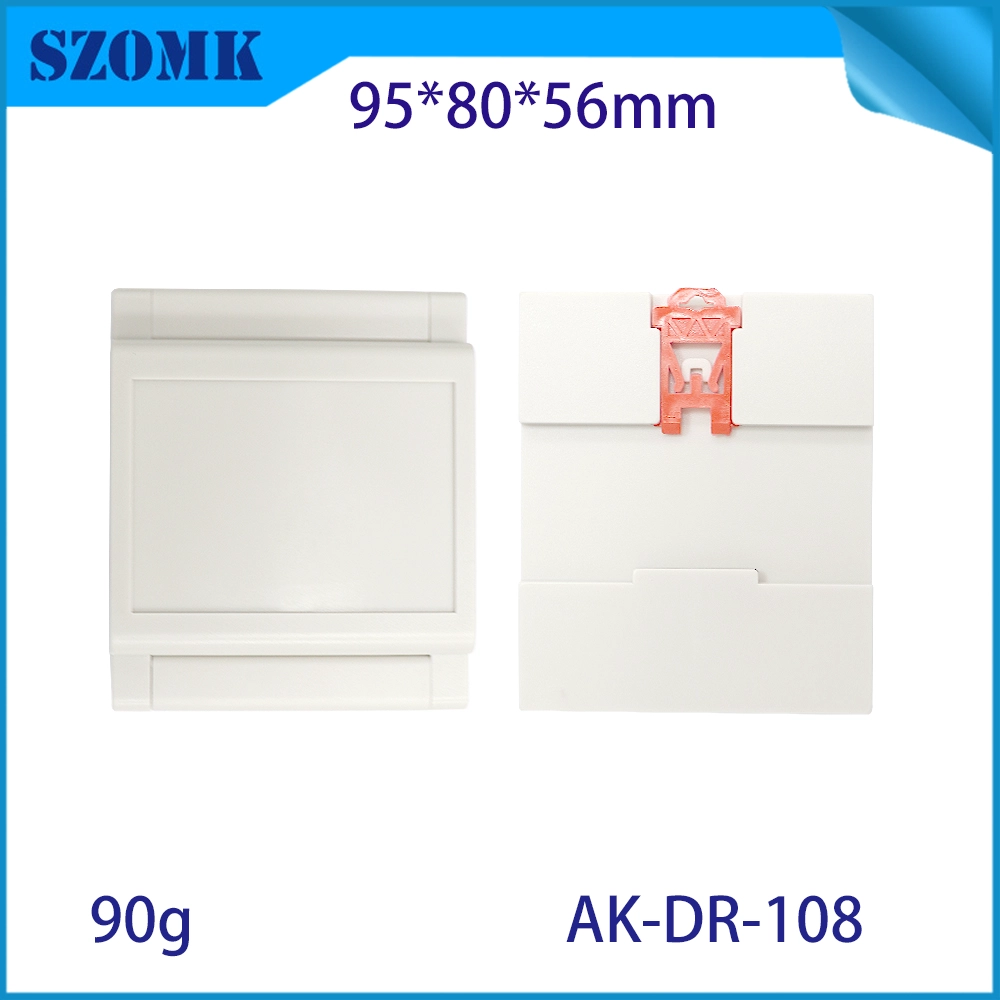 95*80*56mm AK-DR-108 전기 PLC 제어 상자 플라스틱 ABS DIN 레일 인클로저